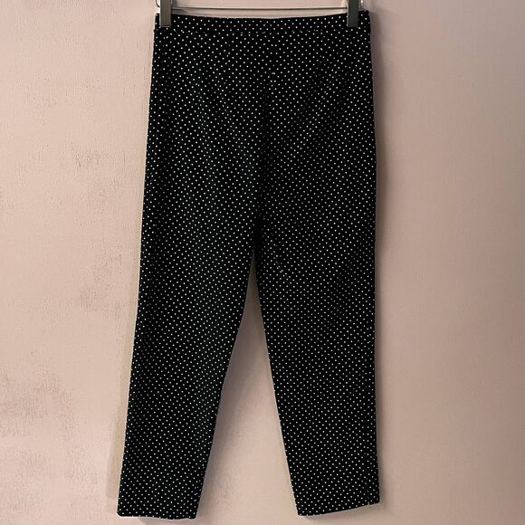 Vintage Black & White Polka Dot Pin Up Ankle Pants Size S EUC - Picture 12 of 12